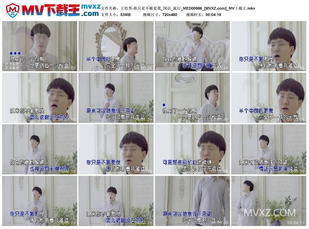 王浩男-你只是不够爱我_国语_流行_MED00986